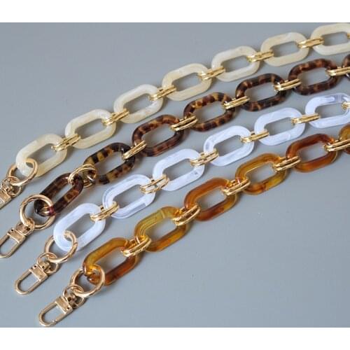 New Fashion Woman Handbag Accessory Parts White Pearl Acrylic Resin Chain Luxury Leopard Strap Women Shoulder Cute Clutch Chains