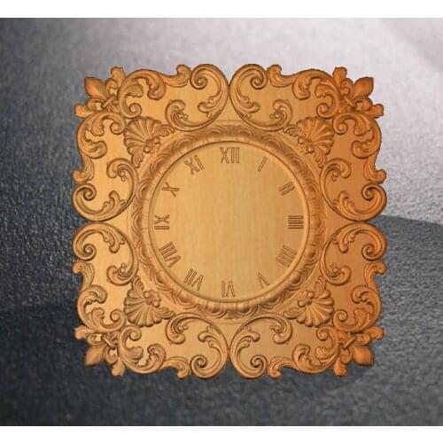 Clock 3D relief STL model for cnc router carving engraving artcam type3 aspire C9