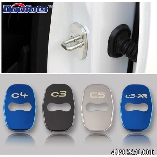 Auto Logo Door Lock Cover Car Styling Fit For Citroen C3 C3-XR C4 C5 DS 3 4 5 Emblems Badge Sticker Accessories 4pcs/lot
