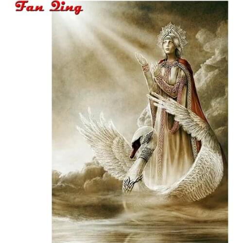 DIY Diamond painting Cross stitch Kit Diamond embroidery,Russian gods,goddesses,swans 5D rhinestone mosaic Needlework Decor