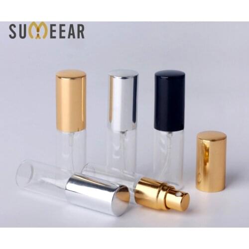 100Pcs/Lot 5ml Travel Spray Bottle Perfume Portable Empty Travel Cosmetic Case Gift Sample Mini Bottle Parfum Makeup containrs