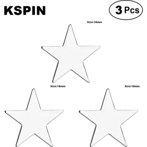 Silver Star 18mm Lapel Pin Brooches Pins Flag badge Brooch Badges