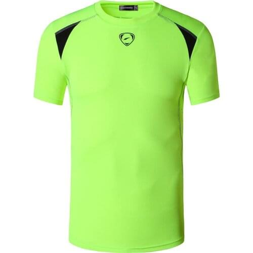 Jeansian Mens Sport Tee Shirt Tshirt T-Shirt Tops Running Gym Fitness Workout Football Short Sleeve Dry Fit LSL1058 GreenYellow