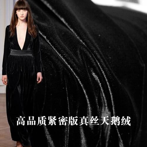 Colorful Rhyme Silk Velvet Black Silk Velvet High Quality Spring and Autumn Dress Clothing Fabric