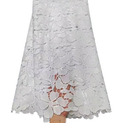 Sequins Nigerian Lace Fabrics milk silk African Cord Lace Fabrics High Quality 2021 Guipure Lace Cotton Material EQX001