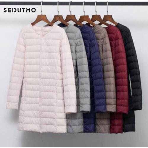SEDUTMO Winter Plus Size 4XL Women Duck Down Jackets Long Ultra Light Coat Casual Puffer Jacket Slim Black Autumn Parkas ED875