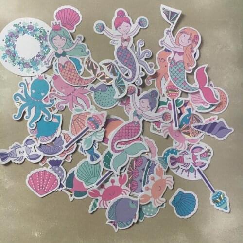 57pcs Mermaid Under The Sea laser Cardstock Die Cut for Scrapbooking Happy Planner/Card Making/Journaling Project Craft