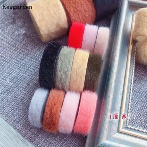Kewgarden DIY Hair Bow Accessories Handmade Tape Riband Gold Mink Velvet Fabric Cloth Ribbon 1-1/4" 3/8" 30mm 10mm 10 Meters