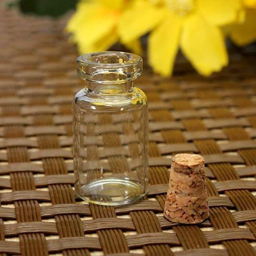 4pcs 5ml Cute Clear Glass Bottles with Cork Stopper Empty Spice Bottles Jars DIY Crafts Vials