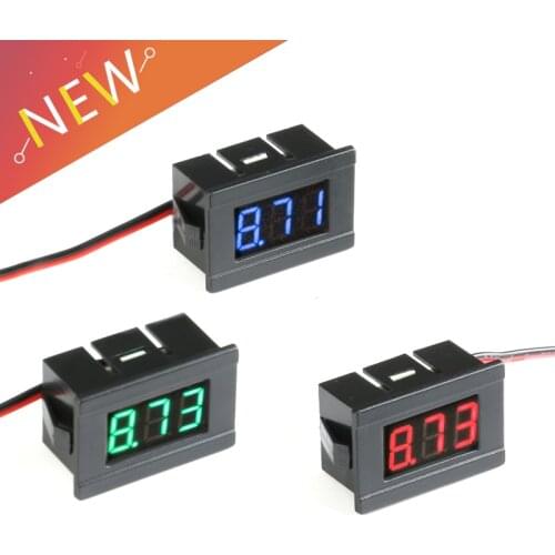 0.36in DC 4.5V to 30V 2-Wire Mini Digital Voltmeter LED Display Voltage Meter for Testing Car Motorcycle and Battery Cart