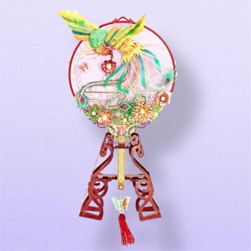 MMZ MODEL nanyuan 3D metal puzzle Chinoiserie Round Fan kits DIY Laser Assemble jigsaw puzzles for adults gifts for girl toys