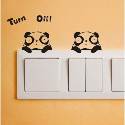 Cartoon giant panda switch wall sticker art mural room decoration wall stickers for kids rooms