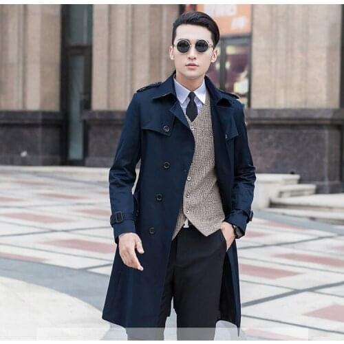 Mens coat trench outerwear slim double breasted autumn commercial coat very large medium-long plus size S-5XL 6XL 7XL 8XL 9XL
