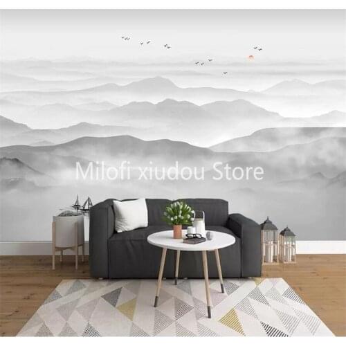 Custom 3D wallpaper mural modern minimalist ink landscape living room background wall decoration wallpaper
