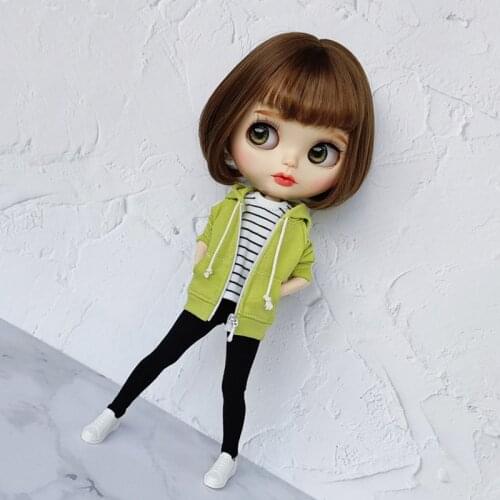 New Handmade blyth Doll Clothes,Long Sleeve Coat or T-shirt for Blyth OB24,Licca,Barbies Pants 1/6 Doll Clothes Accessories