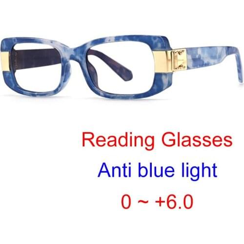 Retro Rectangle Presbyopia Glasses Woman Men Luxury Brand Reading Magnifing Blue Ray Computer Glasses Diopter Plus 0 TO +6.0