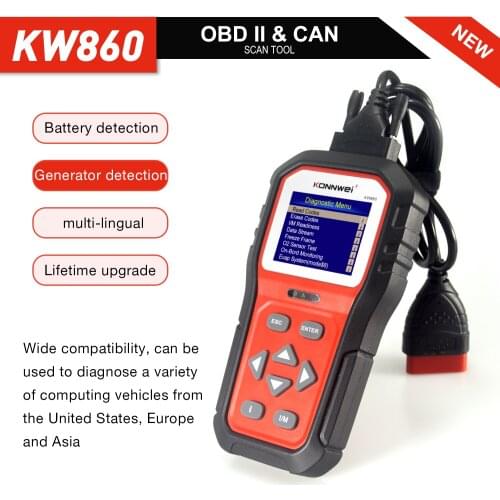 KONNWEI KW860 Professional OBD2 Diagnostic Tool Car Scanner Obd2 Code Reader OBD II EOBD Clear Fault Error Codes Upgraded KW850