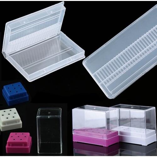 10/20/30 Slots Clear Storage Box For Nail Drill Bit Electric Rotary Files Holder Display Nail Tools Accessorie