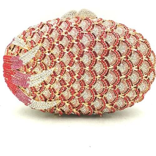 Luxury clutches women evening party bag diamonds Mermaid crystal purses Fish scale crystal clutches bridal wedding party purses