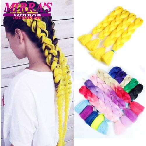 Braiding Hair 24 Inches Jumbo Braid Synthetic Hair Extensions for Braids 100G/Pack Women DIY Hair Yellow Pink Orange Grey Blonde