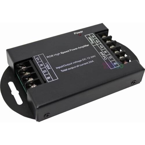 DC12-24V Led RGB Amplifier 24A 3 Channel High Speed Power Output 288W Led Amplifier Amplify RGB Led Strip Repeater Controller