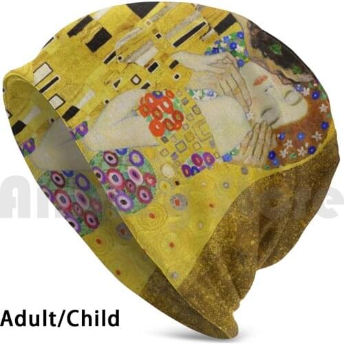 The Kiss , Gustav Klimt Beanies Knit Hat Hip Hop Vintage Vintage The Kiss Gustav Klimt Oil Painting Art