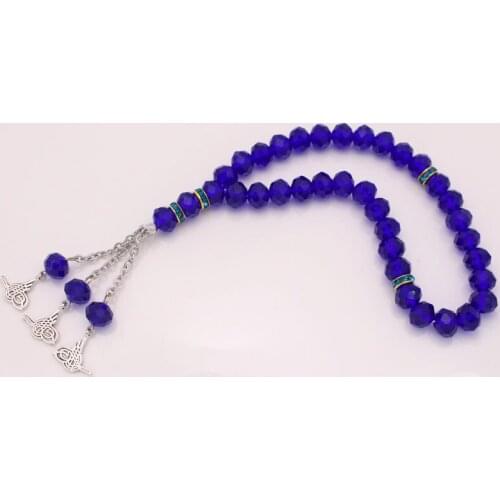 Turkish Prayer 33 blue crystal beads tasbih bracelets muslim Ottoman Tasbih Rosary