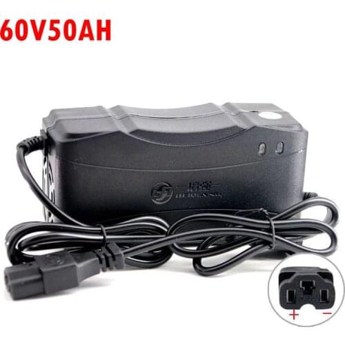 Smart Charger 60V 50AH For Lead Acid Battery E-bike Electric Scooter With T Connector LED Indicator DC 60V-74V 5.5A
