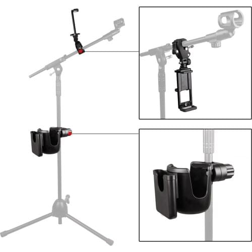 Universal Secure Music Microphone Mic Stand Holder Mount Clip & Cup Phone Holder for Microphone Stand Music Stand