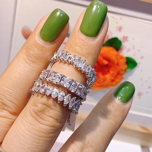 High Quality Luxury Hand Made Water Drop Cubic Zirconia Ring Engagment Wedding Band Finger Rings For Women Gift J1771