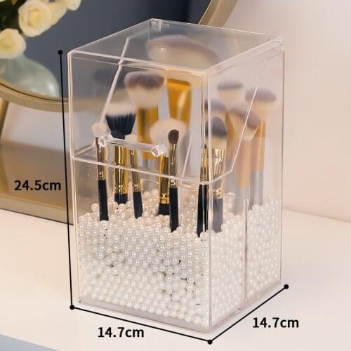 Acrylic Makeup Brush Holder Makeup Organizer Cosmetic Holder Lipstick Pencil Storage Container Transparent Storage Box Holder