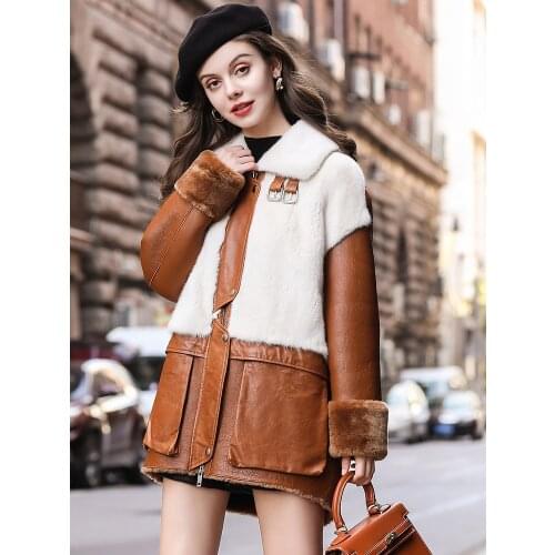 Winter Clothes Women 2021 Mink Fur Whole Mink Coat Sheepskin Womens Coat FS21141