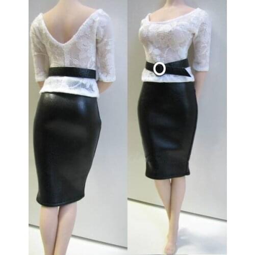 Customized 1/6 Female Action Figures Clothes Shirt Leather Skirt and Belt For 12 Inches Bodies Figures Accessories