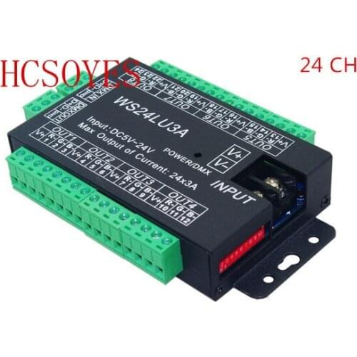 1 pcs 24CH 24 channel 8 group dmx 512 led decoder use for led strip light