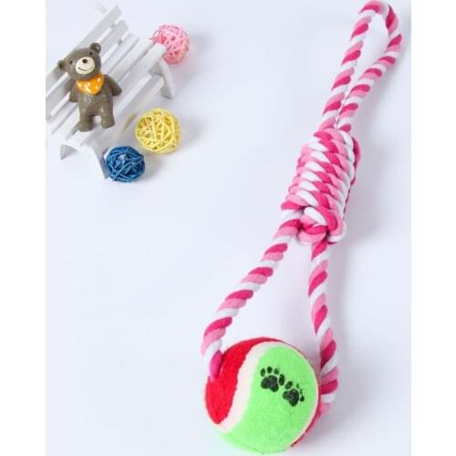 1PC Pet Toy Bite-resistant Toy Ball Large Dog Woven Cotton Rope Toy Pet Tennis