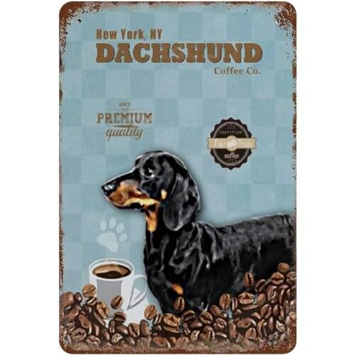 1001(732) Dachshund Tin Sign Wall Retro Metal Bar Pub Poster Metal 12x8 Inches