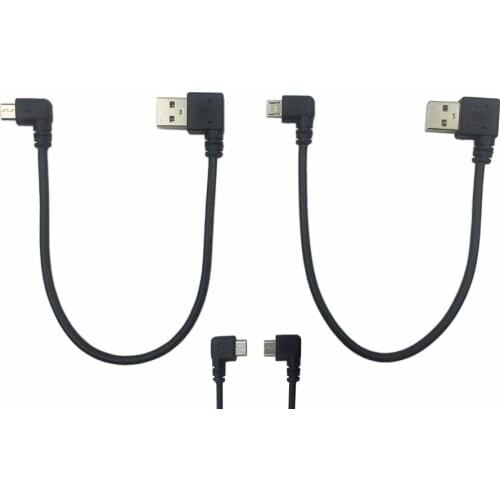 2pcs Micro USB Cable Combo Left & Right Angle Micro USB 5 Pin Male to USB 2.0 Type A Left Angle Male Data Sync and Charge Cable