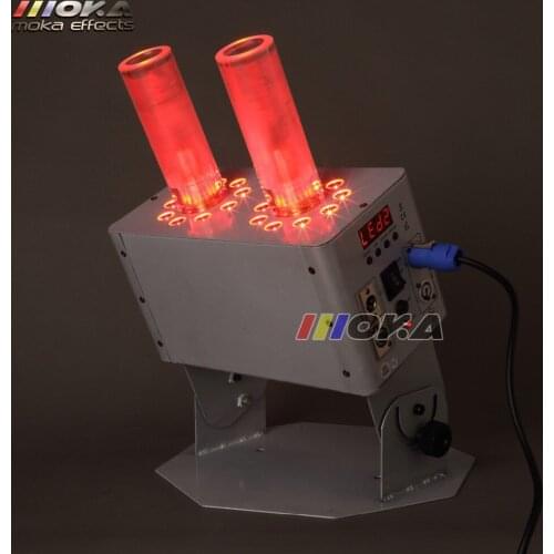 2Pcs/lot Dual-Barrel LED CO2 Jet Machine 18x3w RGB 3 In 1 LED CO2 Jet Machine White Case Co2 Jet Stage Special Effect