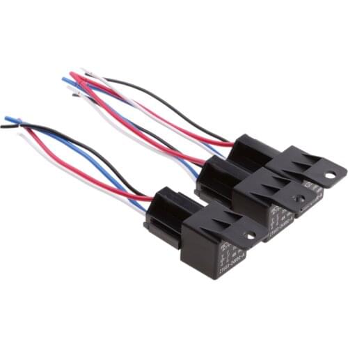 3pcs 24V 40A 4 Pin SPST Relay On/Off Switch Control for Car Truck