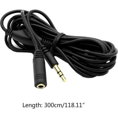 300cm 3.5mm M/F Stereo Headphone -Audio Extension Cord Cable With Volume Control A0KB