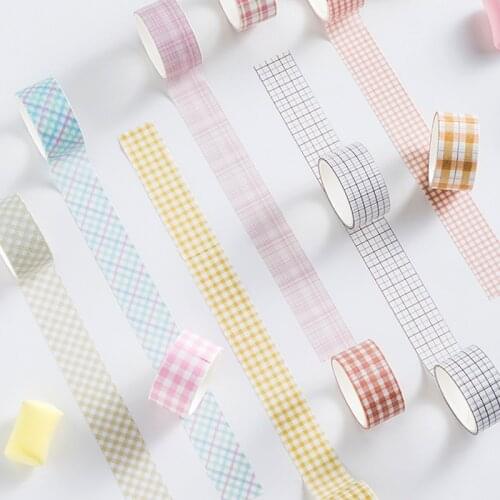 1 Set Decorative Grid Adhesive Masking Tape Scrapbooking Tools Stickers Paper Diary DIY Office Photos Album Cute Stationary