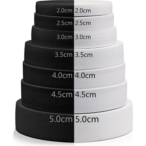 5 Meters 20/25/30/35/40/45/50MM White/black Nylon Highest Elastic Bands Rubber Band Garment Trousers Sewing Accessories DIY