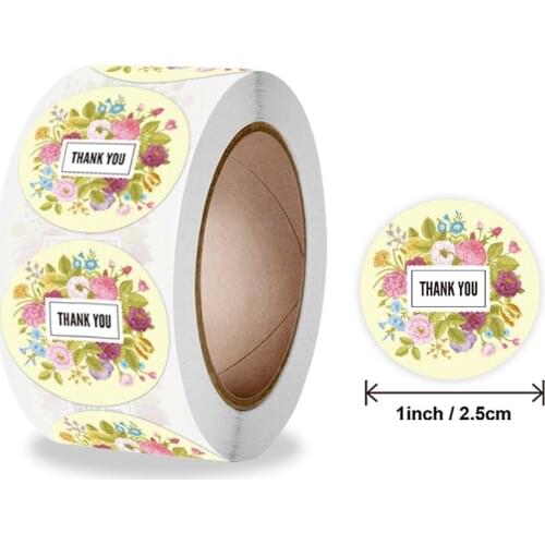 50-500 Pcs Round Thank You For Your Order Stickers 1inch Thanks For Shopping Small Shop Local Handmade Stickers Flower Stickers