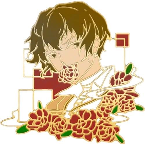 Anime Bungou Stray Dogs Osamu Dazai Cosplay Metal Badge Button Brooch Pins Collection Medal Souvenir Fashion Bedge Props Gift
