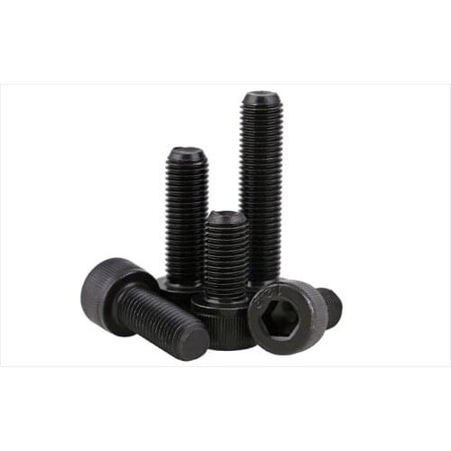 DIN912 12.9 bolts Carbon steel hex socket screws 1.5mm fine thread M14 M16 M18 M20 screws black twill cylindrical head bolts