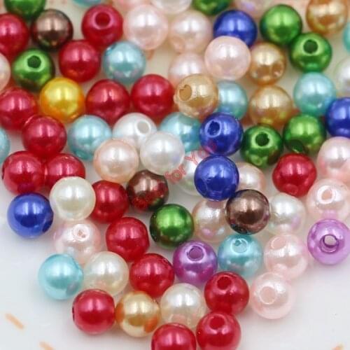 100pcs/lot 6mm Mixed Color ABS Acrylic Imitation Pearl Loose Beads Fit for Jewelry Making Accessories Jewelry Findings