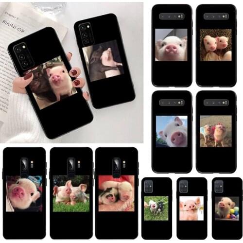 Little Black and Pink Pet Pig Phone Case for Samsung Galaxy S20 FE plus Ultra S6 S7 edge S8 S9 plus S10 5G lite 2020