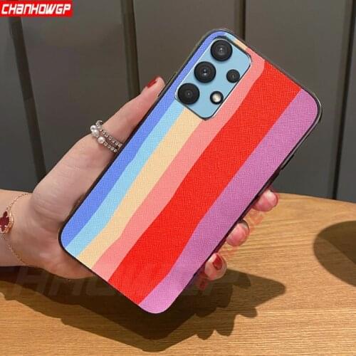 A12 A02S A32 A42 A52 A72 Case Luxury Rainbow Soft Phone Cases For Samsung Galaxy A12 A02S A42 A52 A72 A32 4G 5G TPU Back Cover