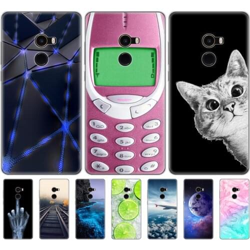 For xiaomi Mi Mix 2 Mix2 back cover protective printing transparent coquesoft silicon TPU case for xiaomi Mix 2 case