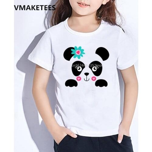 Kids Summer Short Sleeve Girls & Boys T shirt Children Cute Panda Face Cartoon Print T-shirt Casual Funny Baby Clothes,HKP2084
